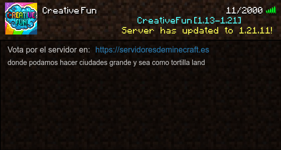 Creative Fun Servidor de Minecraft - ServidoresDeMinecraft.ES