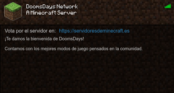 DoomsDays Network Servidor de Minecraft - ServidoresDeMinecraft.ES