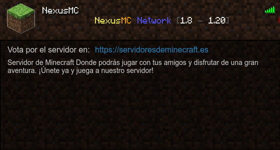 NexusMC Servidor de Minecraft - ServidoresDeMinecraft.ES