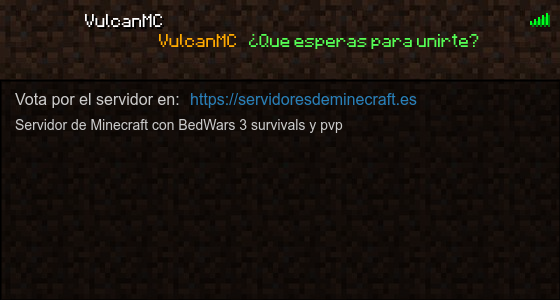 VulcanMC Servidor de Minecraft - ServidoresDeMinecraft.ES