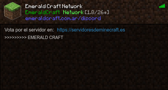 Emerald Craft Network Servidor de Minecraft - ServidoresDeMinecraft.ES