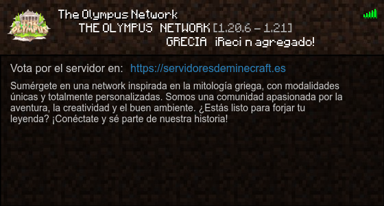 The Olympus Network Servidor de Minecraft - ServidoresDeMinecraft.ES