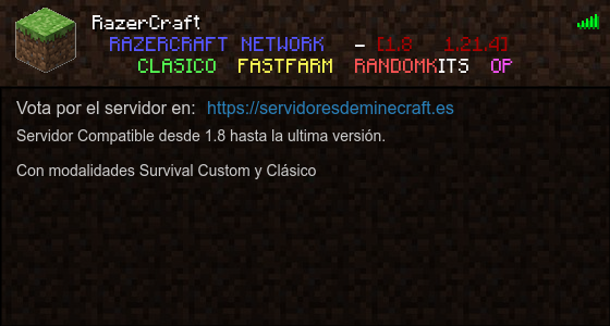 RazerCraft Servidor de Minecraft - ServidoresDeMinecraft.ES