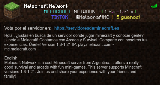 Melacraft Network Servidor de Minecraft - ServidoresDeMinecraft.ES