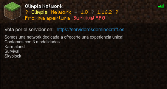 Olimpia Network Servidor de Minecraft - ServidoresDeMinecraft.ES