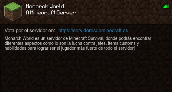 Monarch World Servidor de Minecraft - ServidoresDeMinecraft.ES