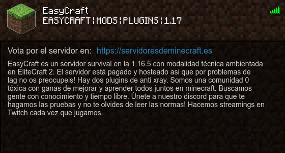 EasyCraft Servidor de Minecraft - ServidoresDeMinecraft.ES