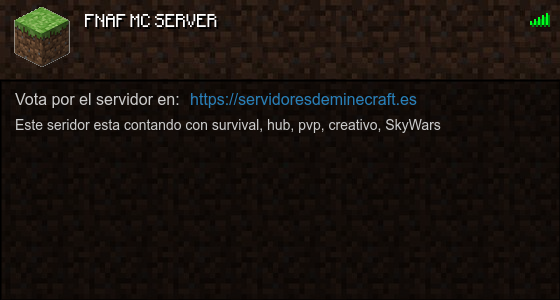FNAF MC SERVER Servidor de Minecraft - ServidoresDeMinecraft.ES