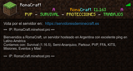RomaCraft Servidor de Minecraft - ServidoresDeMinecraft.ES