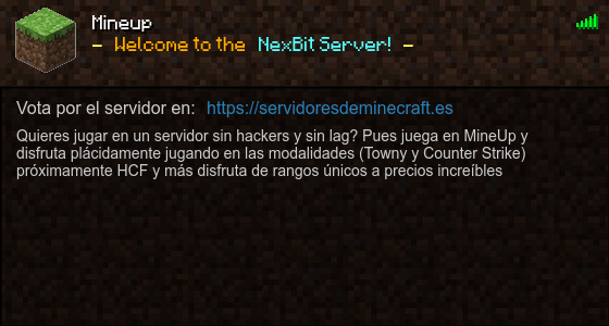 Mineup Servidor de Minecraft - ServidoresDeMinecraft.ES