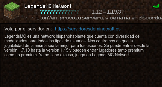LegendsMC Network Servidor de Minecraft - ServidoresDeMinecraft.ES