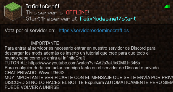 InfinitoCraft Servidor de Minecraft - ServidoresDeMinecraft.ES