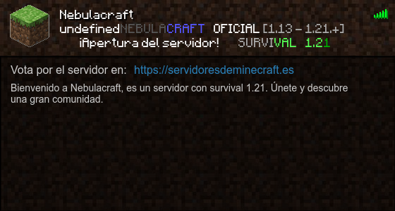 Nebulacraft Servidor de Minecraft - ServidoresDeMinecraft.ES