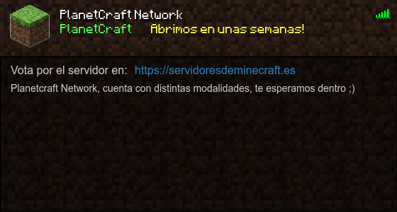 PlanetCraft Network Servidor de Minecraft - ServidoresDeMinecraft.ES