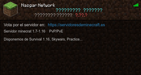 Nasgar Network Servidor de Minecraft - ServidoresDeMinecraft.ES