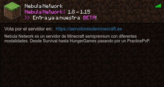 Nebula Network Servidor de Minecraft - ServidoresDeMinecraft.ES