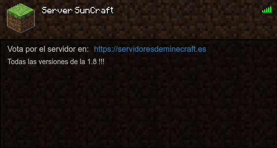 Server SunCraft Servidor de Minecraft - ServidoresDeMinecraft.ES