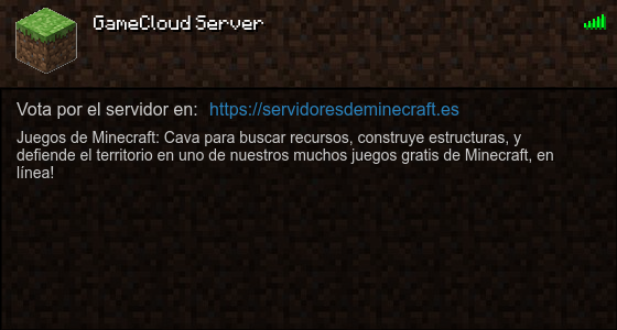 GameCloud Server Servidor de Minecraft - ServidoresDeMinecraft.ES